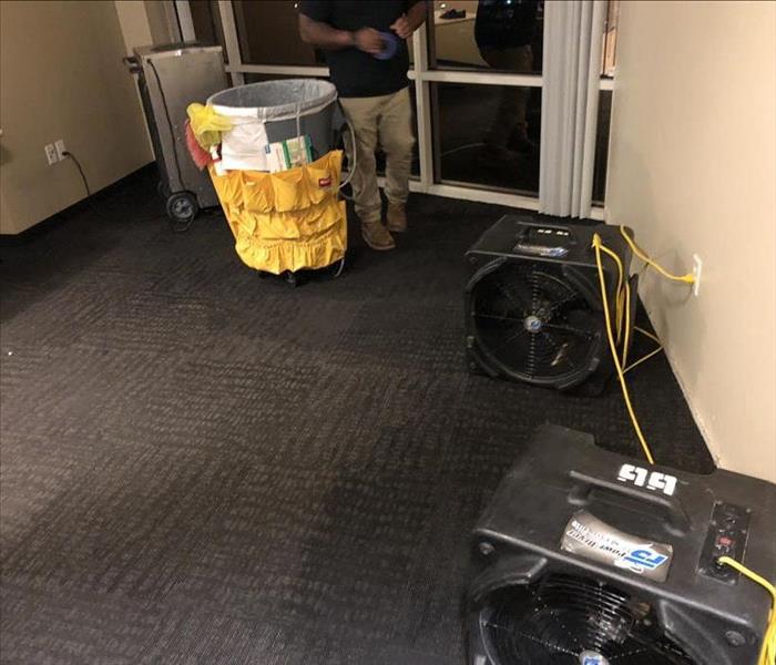 SERVPRO of Santee/Lakeside uses water extraction and fan techniques to dry water soaked carpets in Homeland Security offices