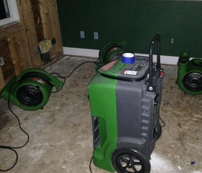 SERVPRO technicians use moisture meters to detect moisture and dehumidifiers to dry walls and repair damage