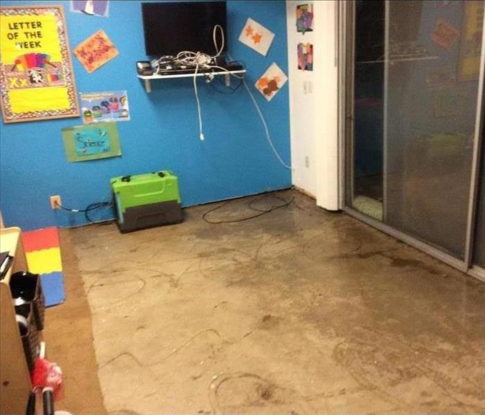 El Cajon, San Diego Children's Daycare flooded due to heavy rain storms cause water damage to carpet and main living playroom