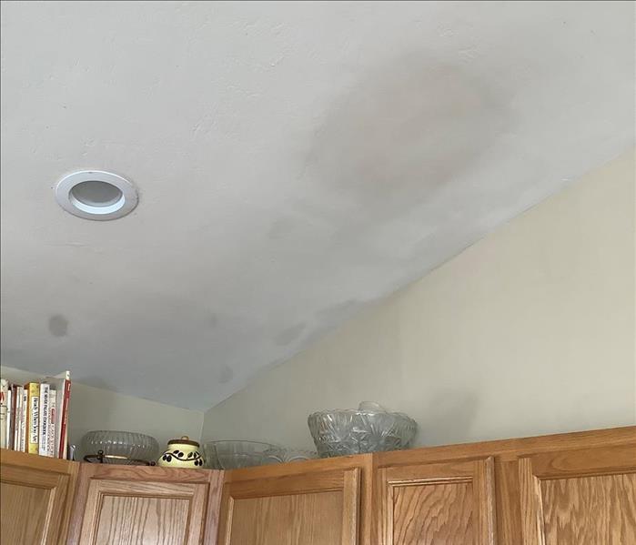 Water damage on San Diego kitchen ceiling which requires removing and restoration to make new ceiling